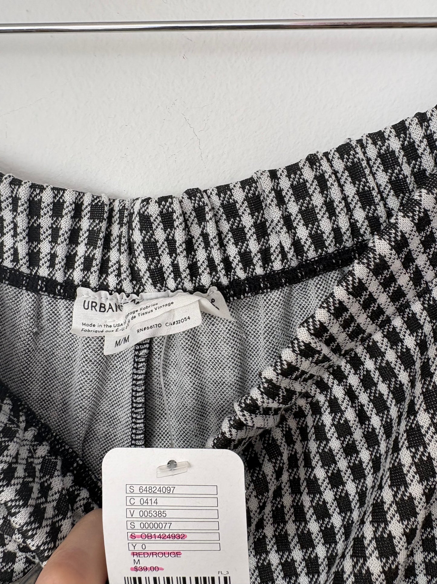 Pantalon à carreaux à jambes larges Urban Renewal Taille