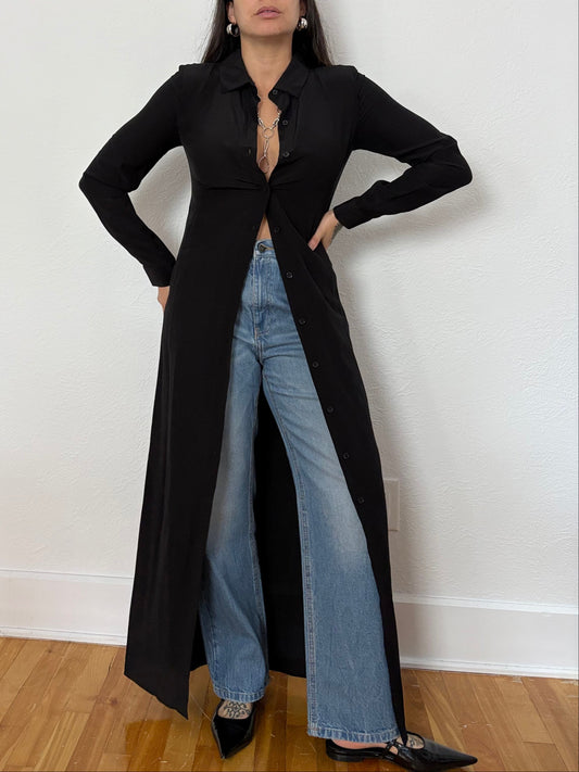 The kooples silk maxi shirt dress XS/S