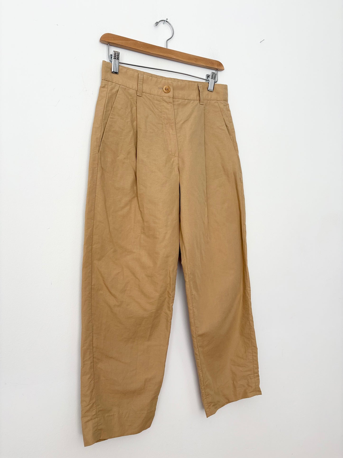 COS linen blend tapered ankle trousers W26/27