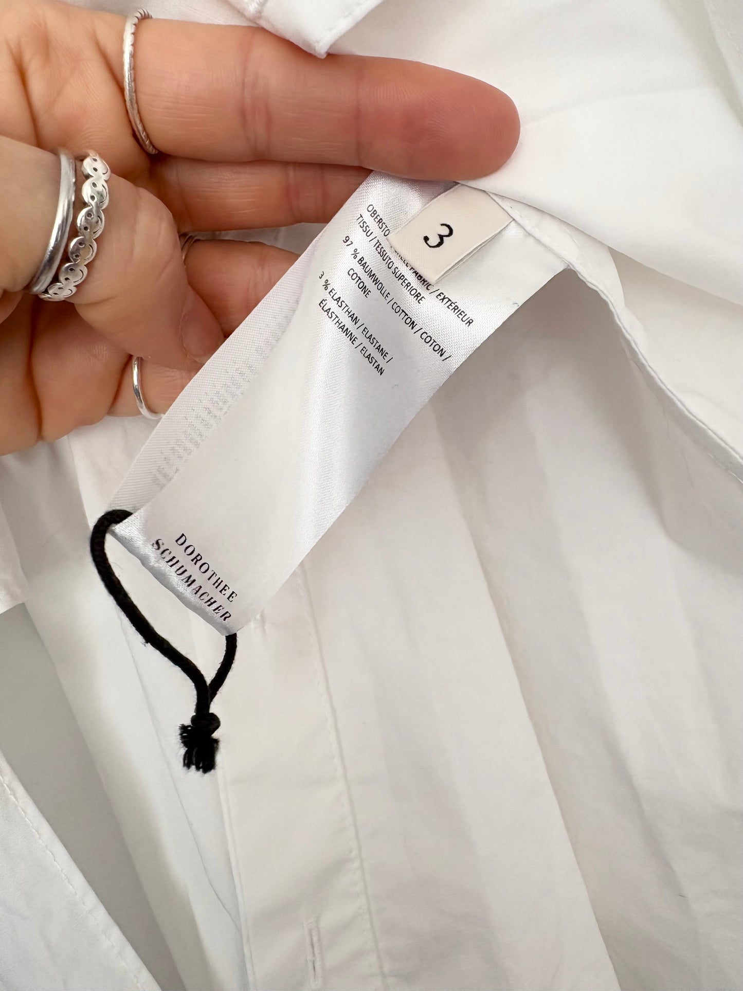 Chemisier long en popeline à pinces Dorothee Schumacher, taille M/L