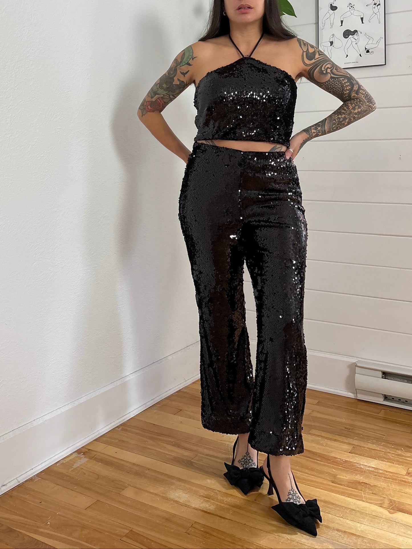 House of Harlow 1960 2 piece sequin set Medium