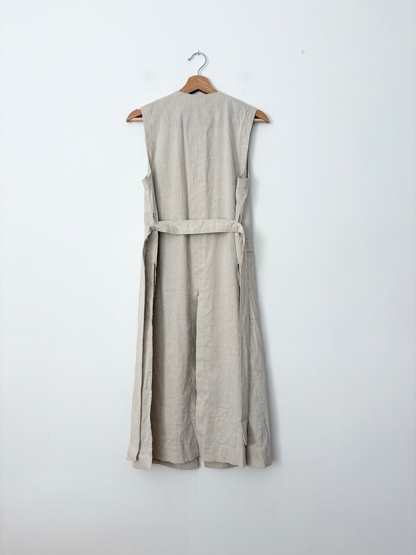 Theory Skea crunch linen sleeveless vest & shorts set S/M