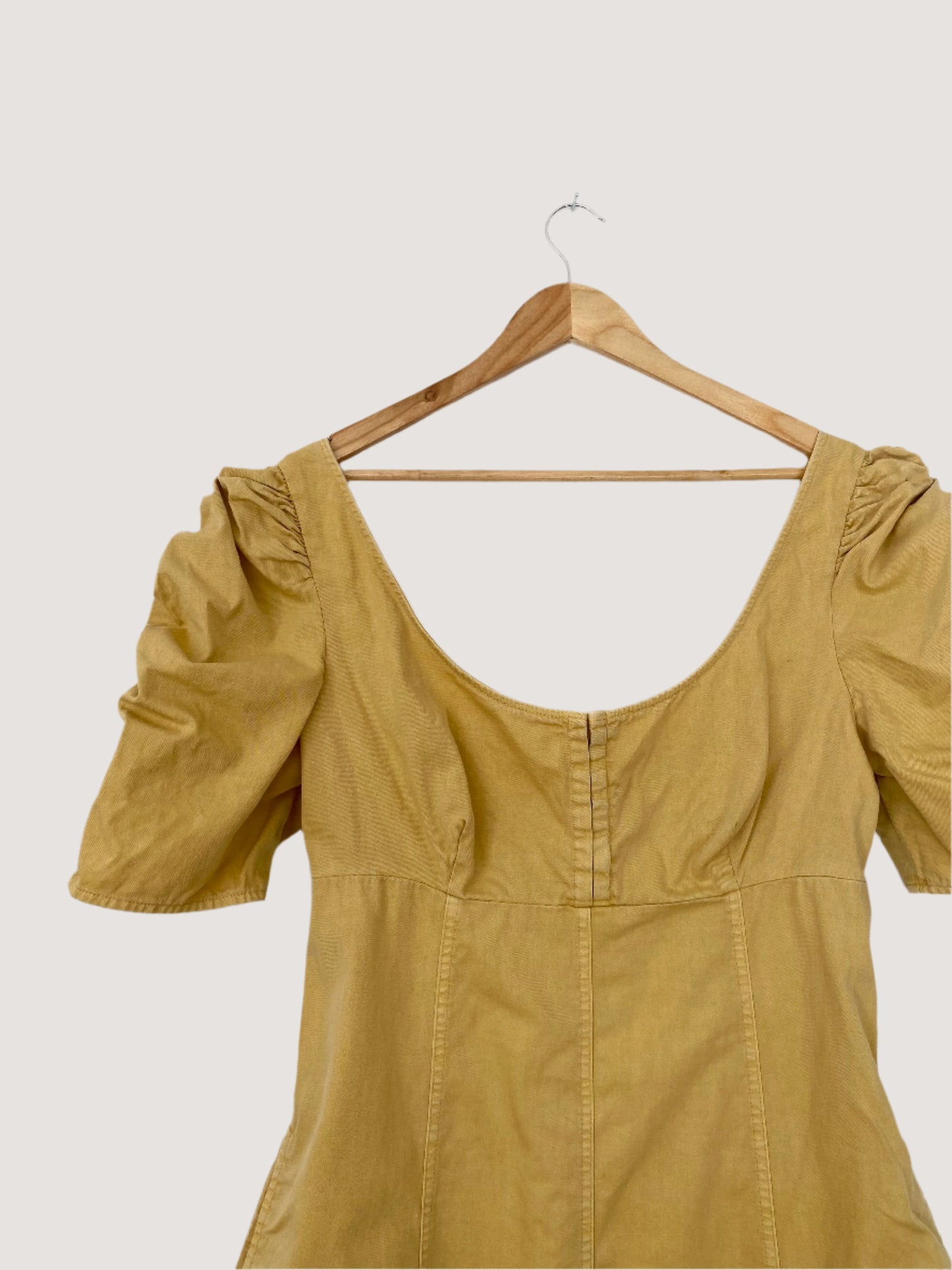 Free People cheyenne puff sleeve denim dress Large