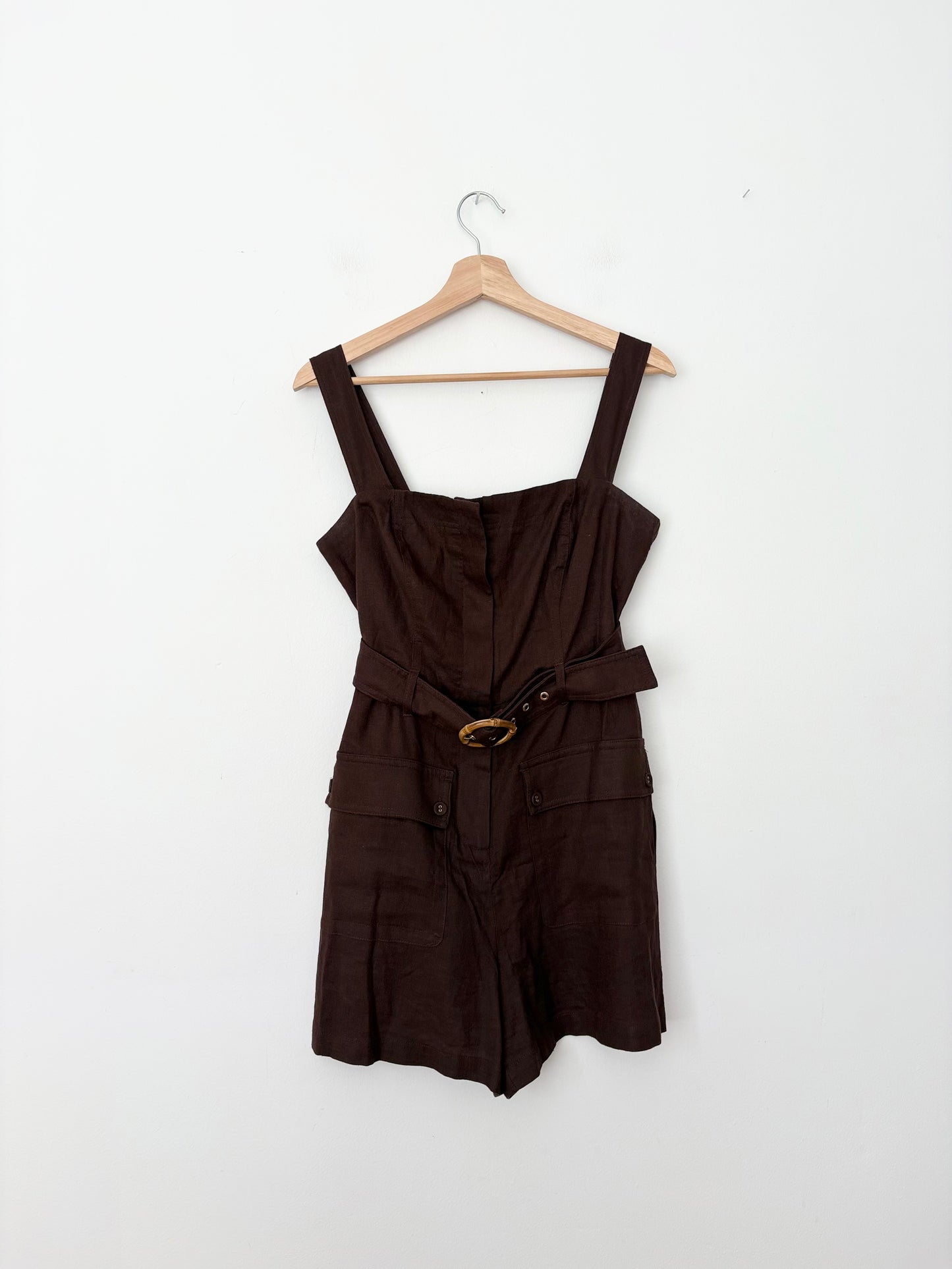 Combishort en lin ceinturé House of Harlow, taille M