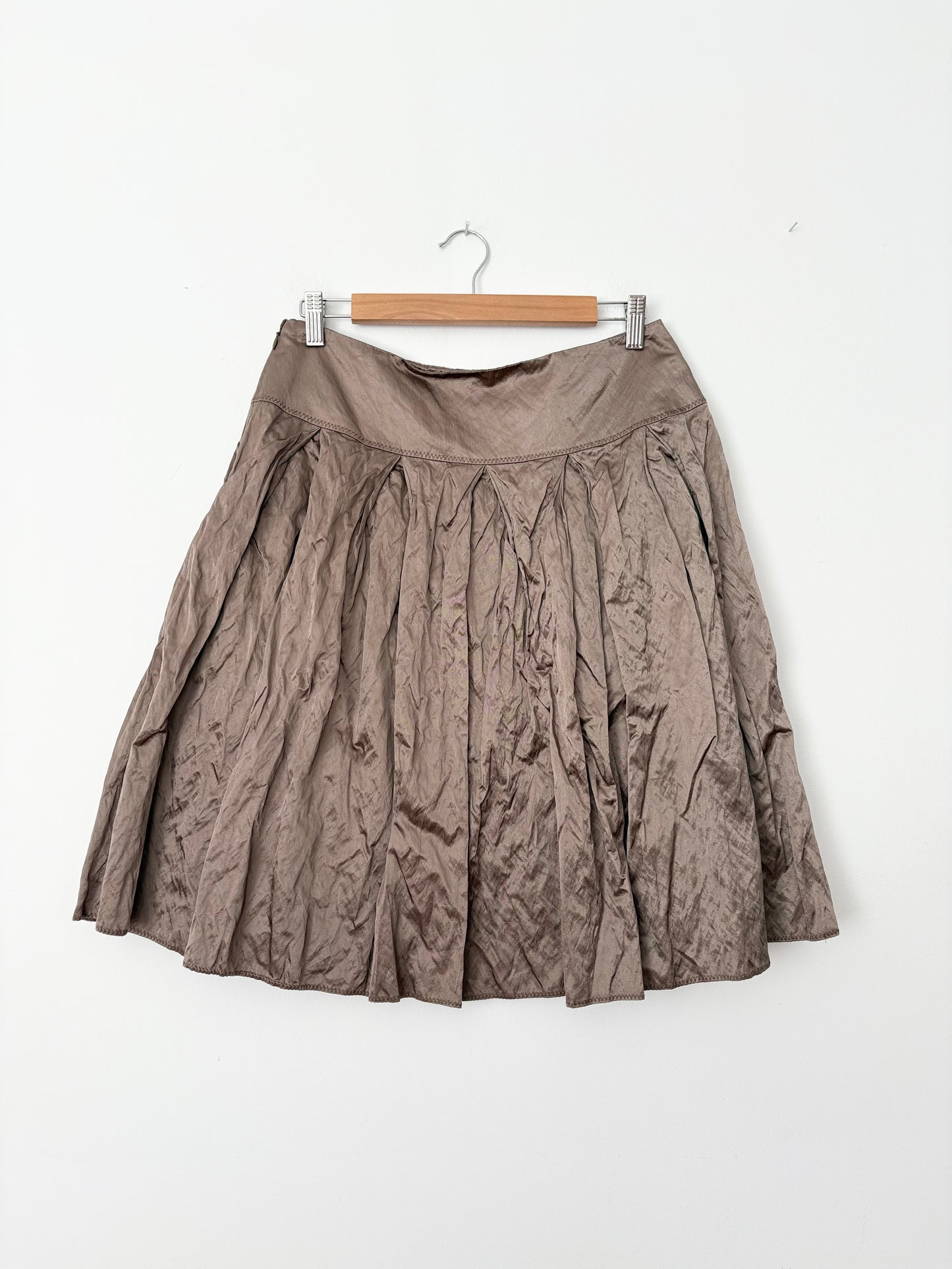 Jupe midi froissée enduite vintage M/L