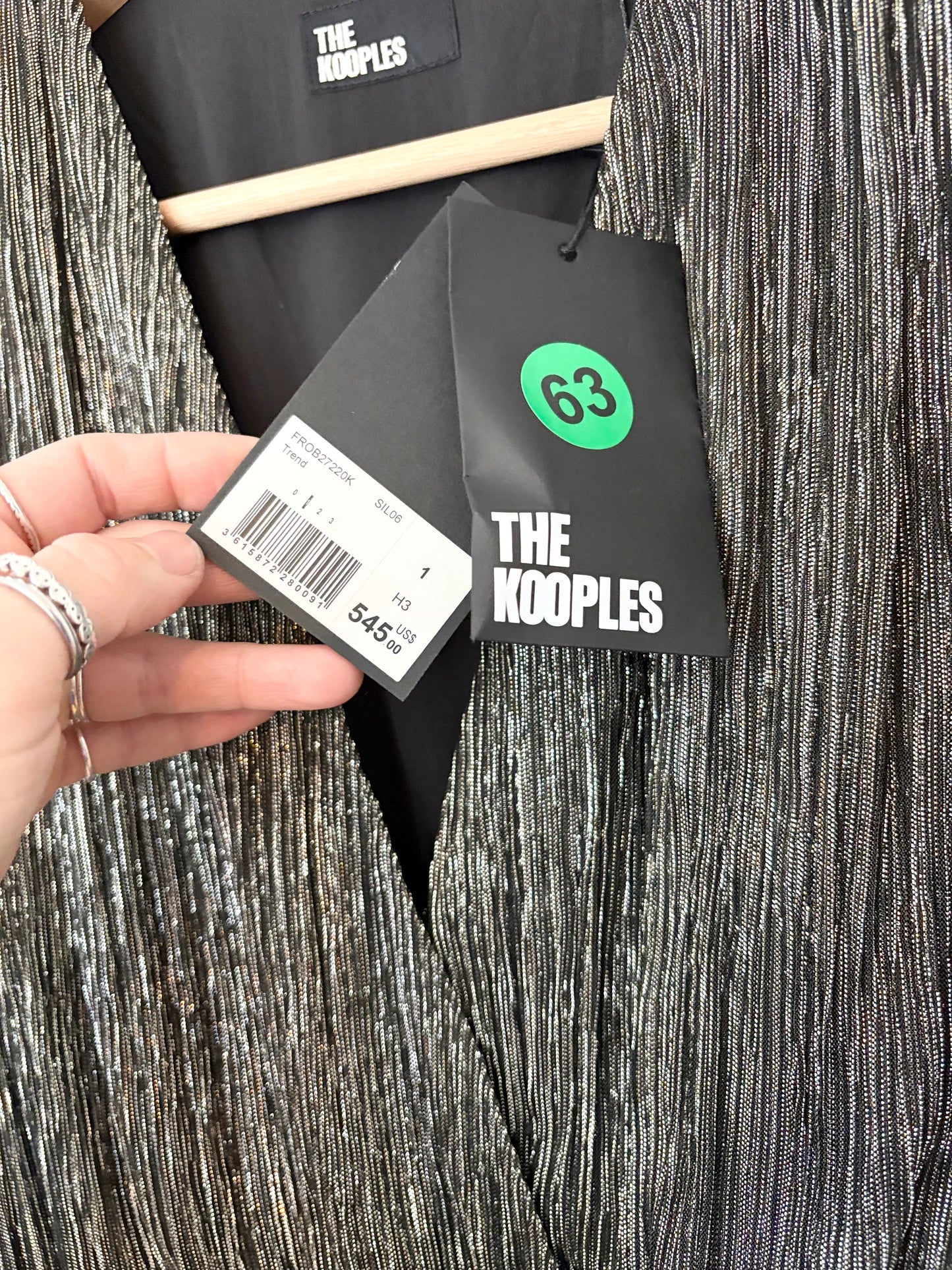 The Kooples pleated metallic dress Small