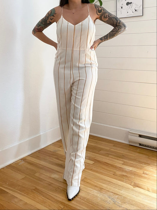 Anthropologie The Essential yarn-dyed jumpsuit M/L