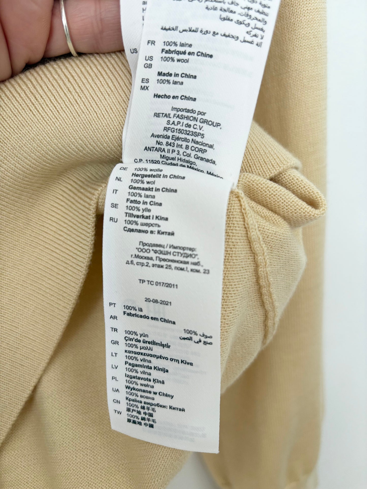 Pull en laine à col roulé Sandro, taille 2XL