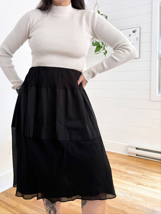 Marina Moscone mini bonded bias skirt Medium