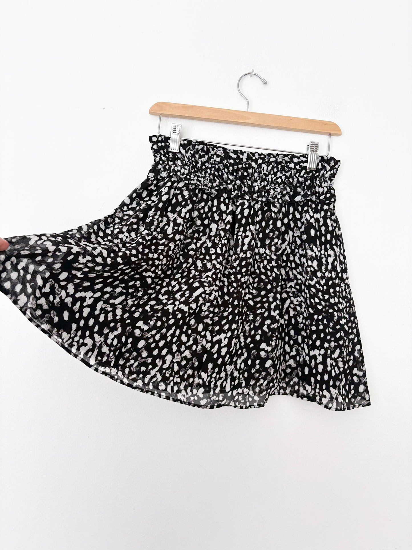 The Kooples grunge leopard smocked waist mini skirt Small