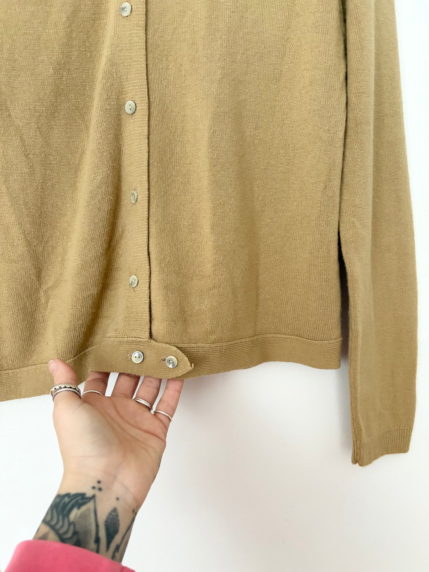 Vintage knit collared cardigan M/L