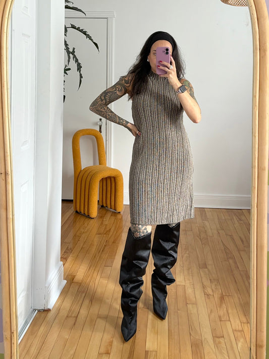 Robe en maille Theory ottoman métallisée S/M