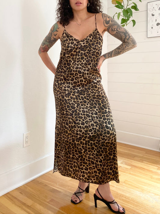 The kooples silk leopard maxi dress M/L