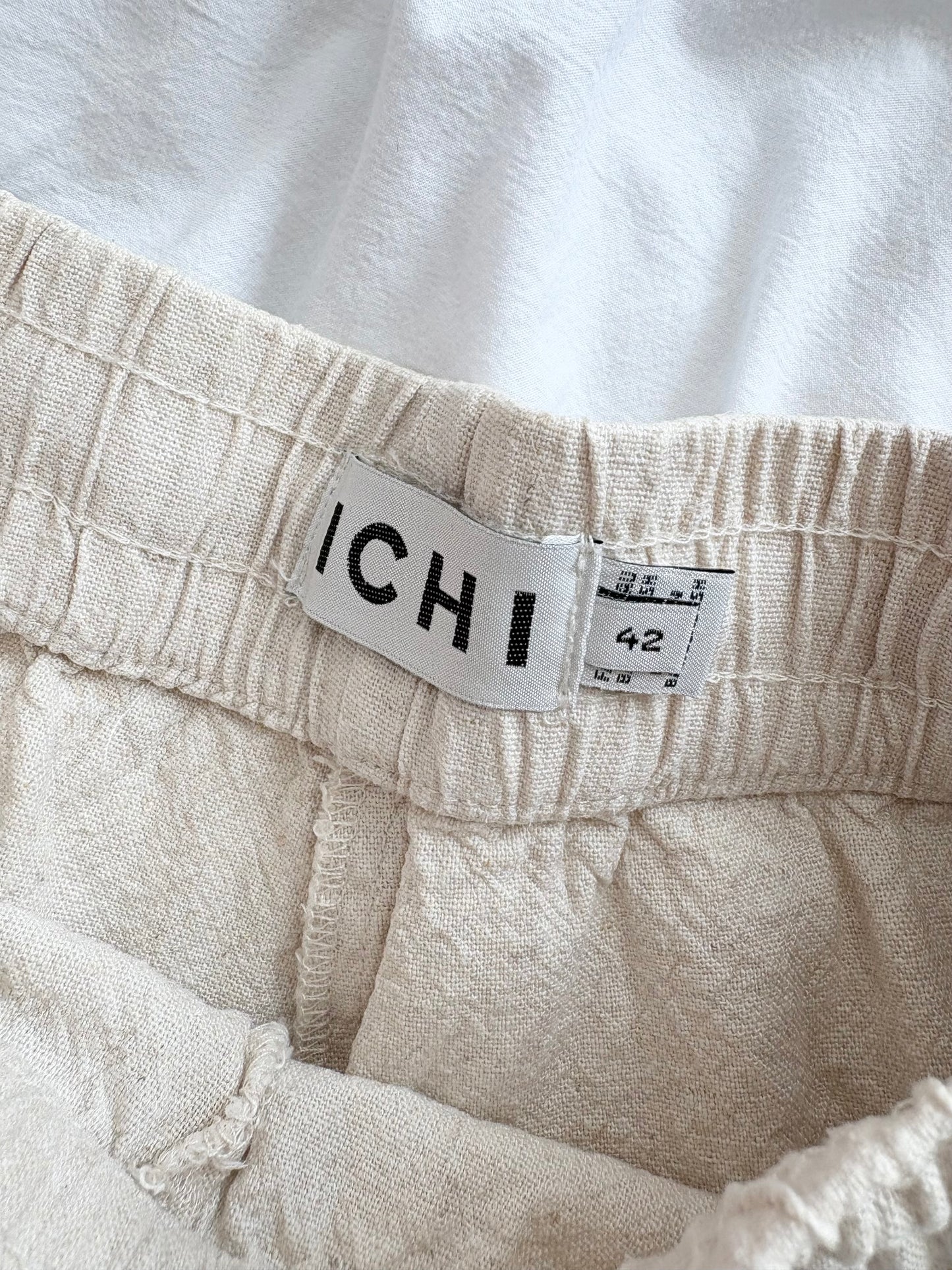 ICHI linen loose fit shorts Large