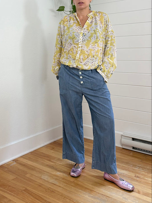 J.jill pantalon en chambray décontracté M/L