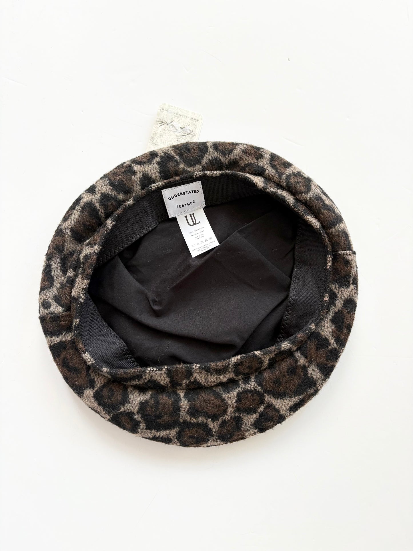 Free People X Understated Leather penny leopard beret