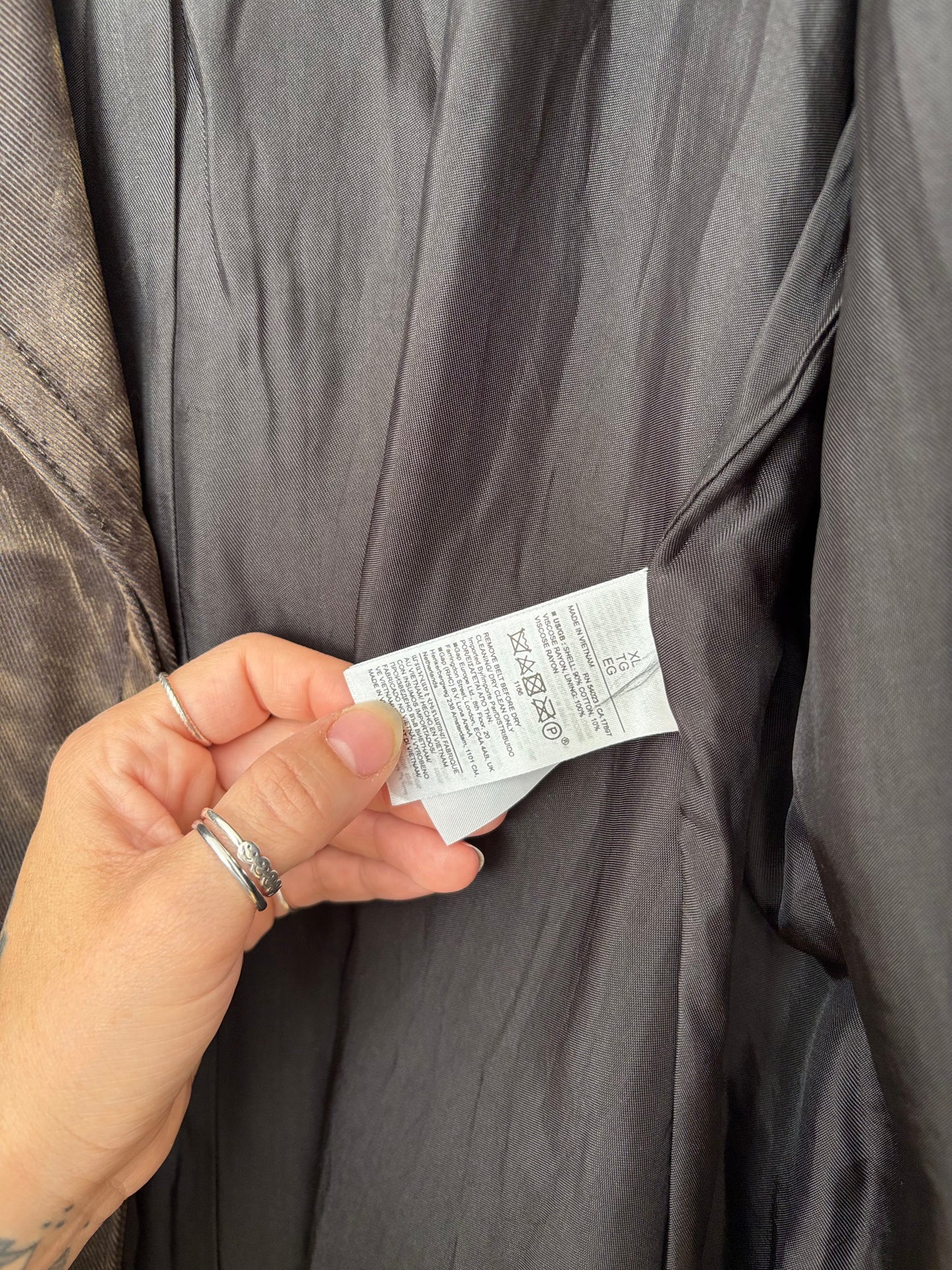 Banana Republic Amalia velour trench coat XL