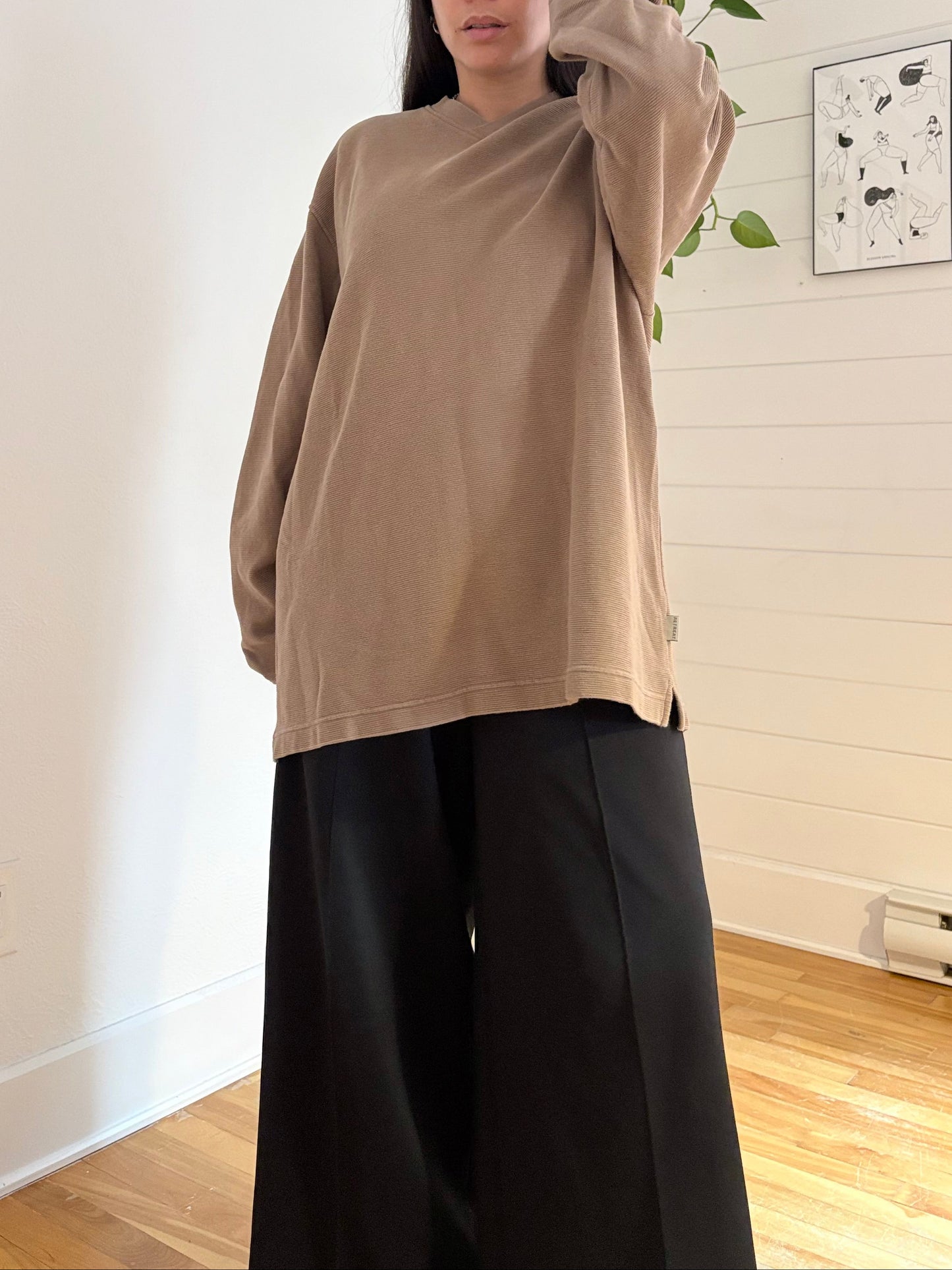 Vintage taupe ribbed sweater XL/XXL