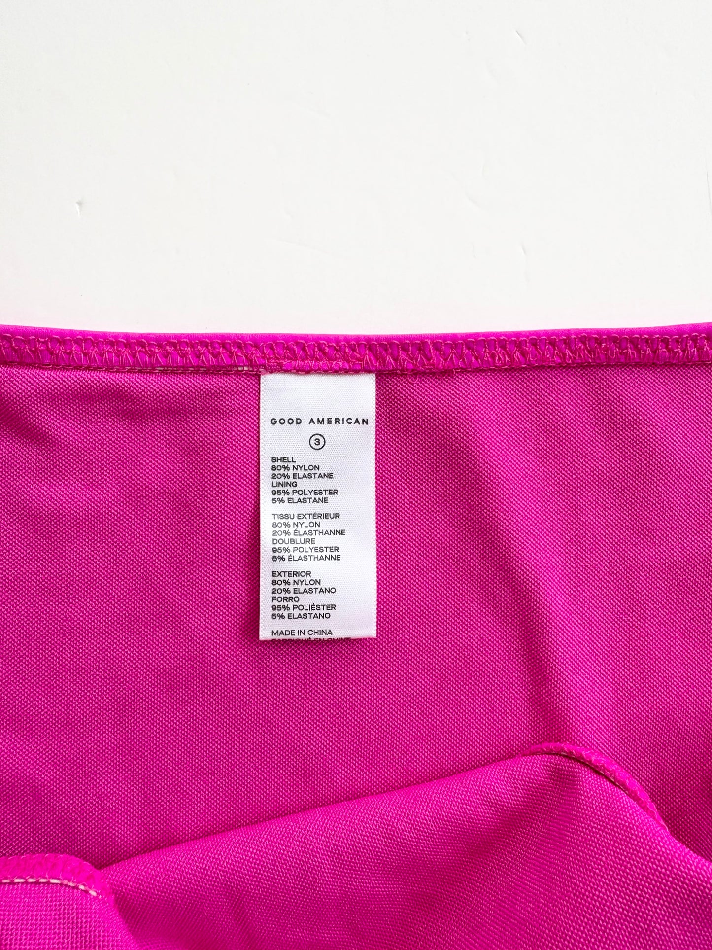 Bas de maillot de bain échancré fuchsia Good American Taille L