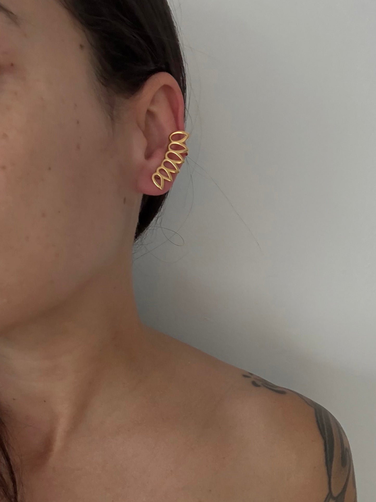 Noir NYC gold plated earring cuff set
