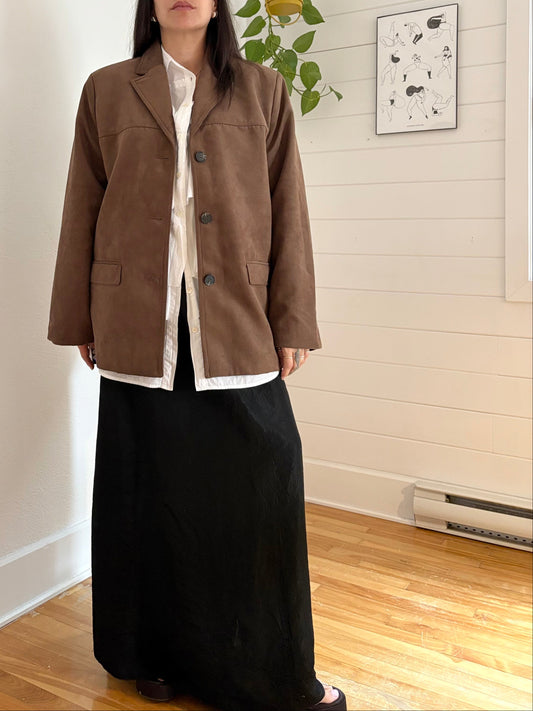H&M single breasted faux suede jacket M/L