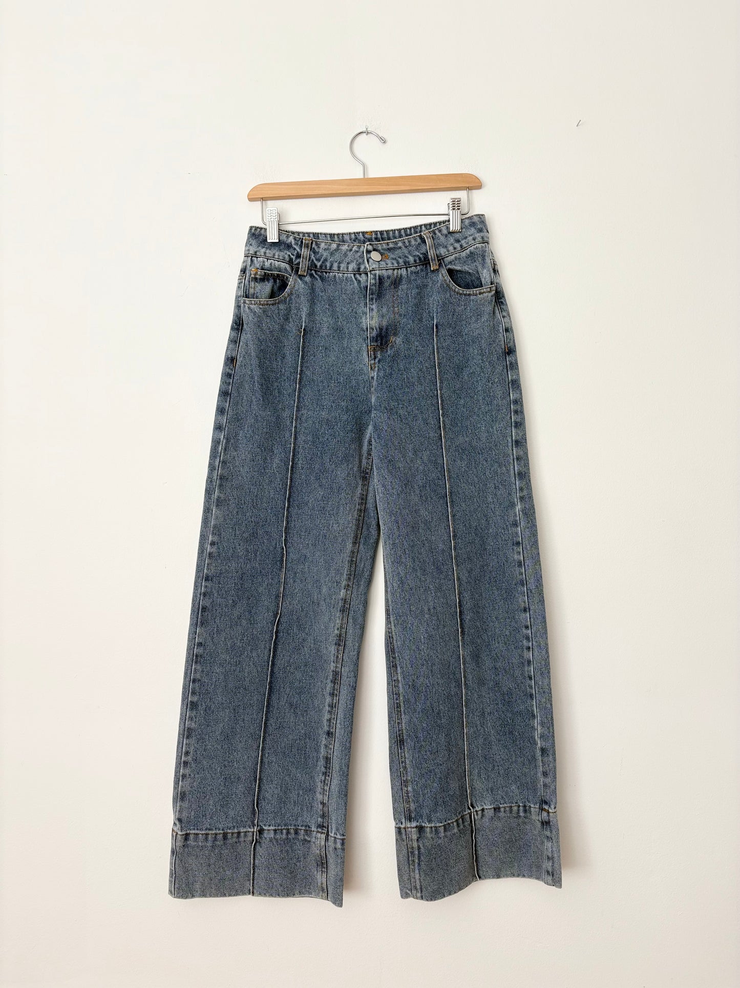 Miou Muse wide hem front seam jeans W27