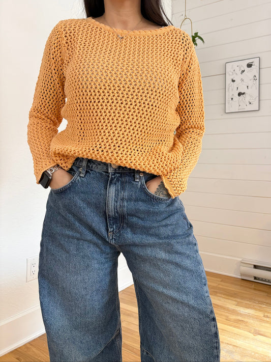 Lafayette 148 open stich linen blend sweater Small