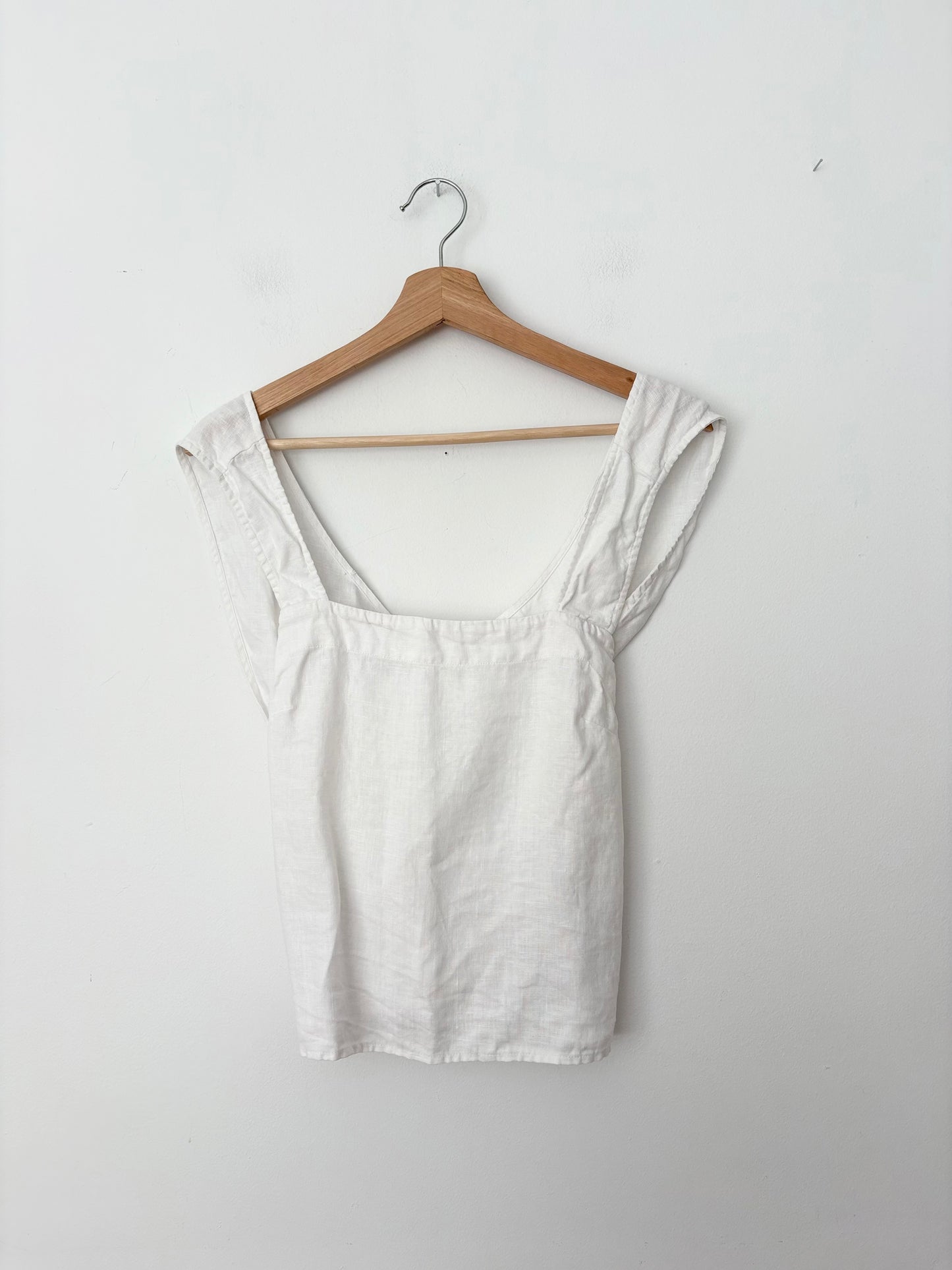 Madewell linen cross back sleeveless top S/M