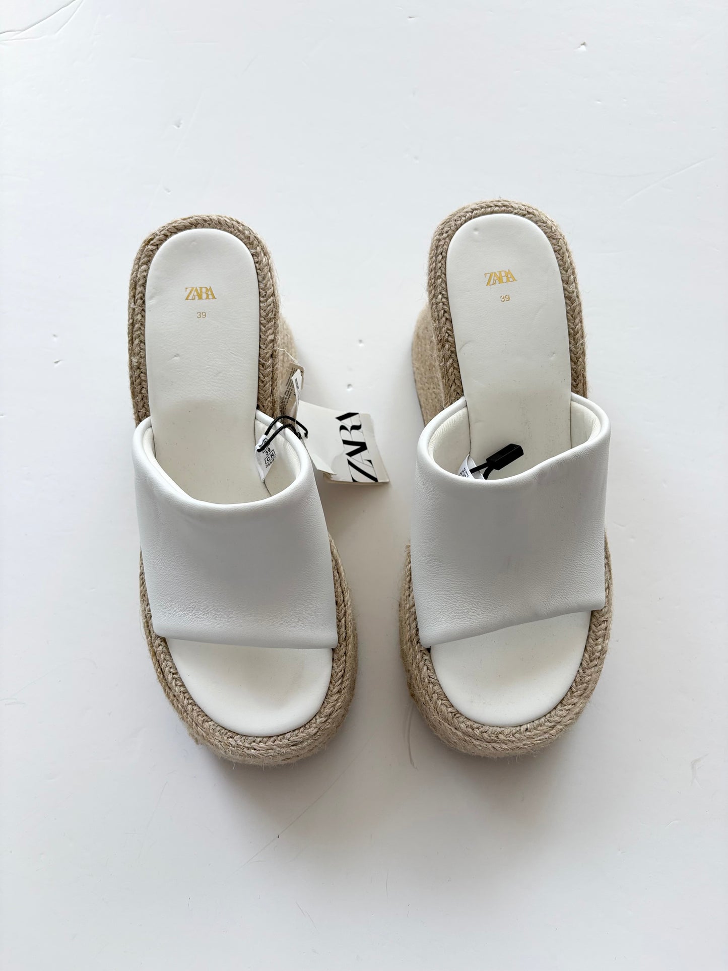 Zara block heel jute sandals EUR39