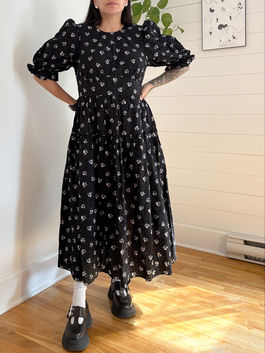 & Other stories floral puff sleeve midi dress Medium