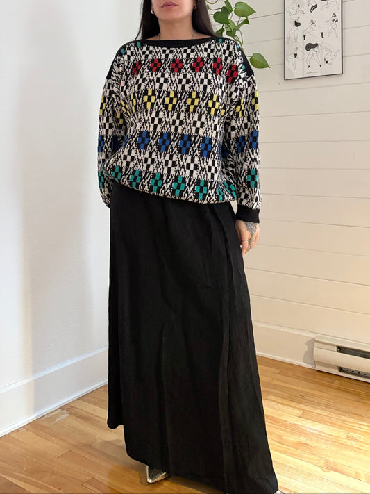 Vintage Esprit wool blend geometric sweater L/XL