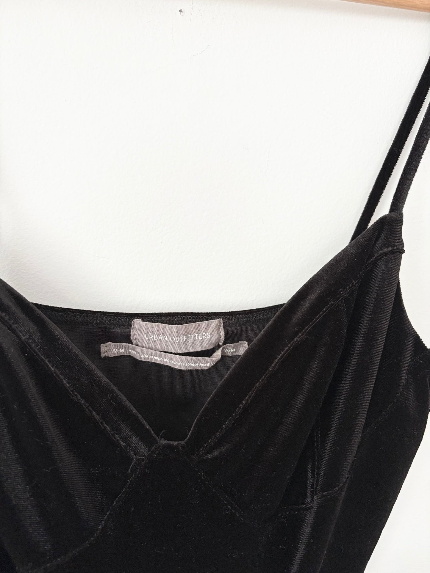 Urban Outfitters black velvet thong bodysuit Medium