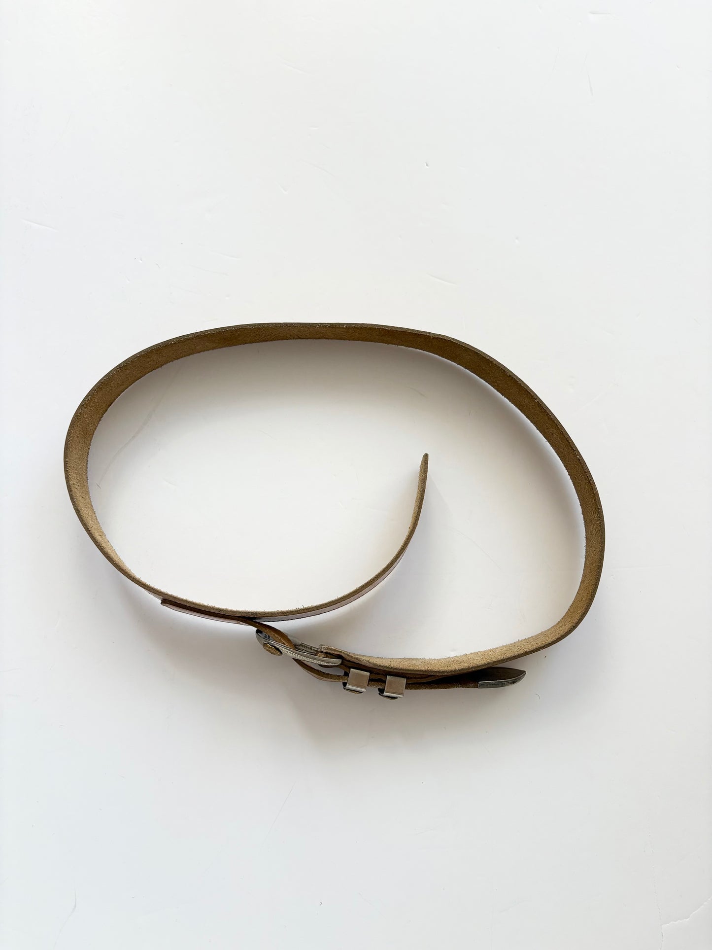 Vintage genuine leather tan belt