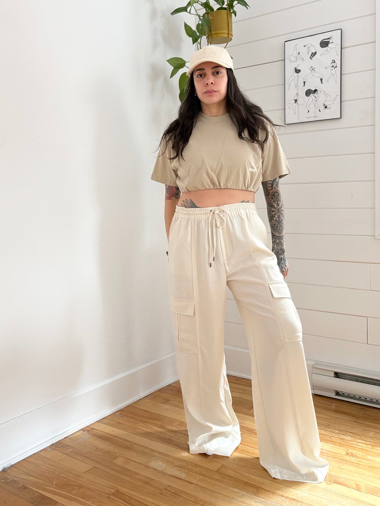 Pantalon cargo sport taille haute et large Banana Republic L/XL