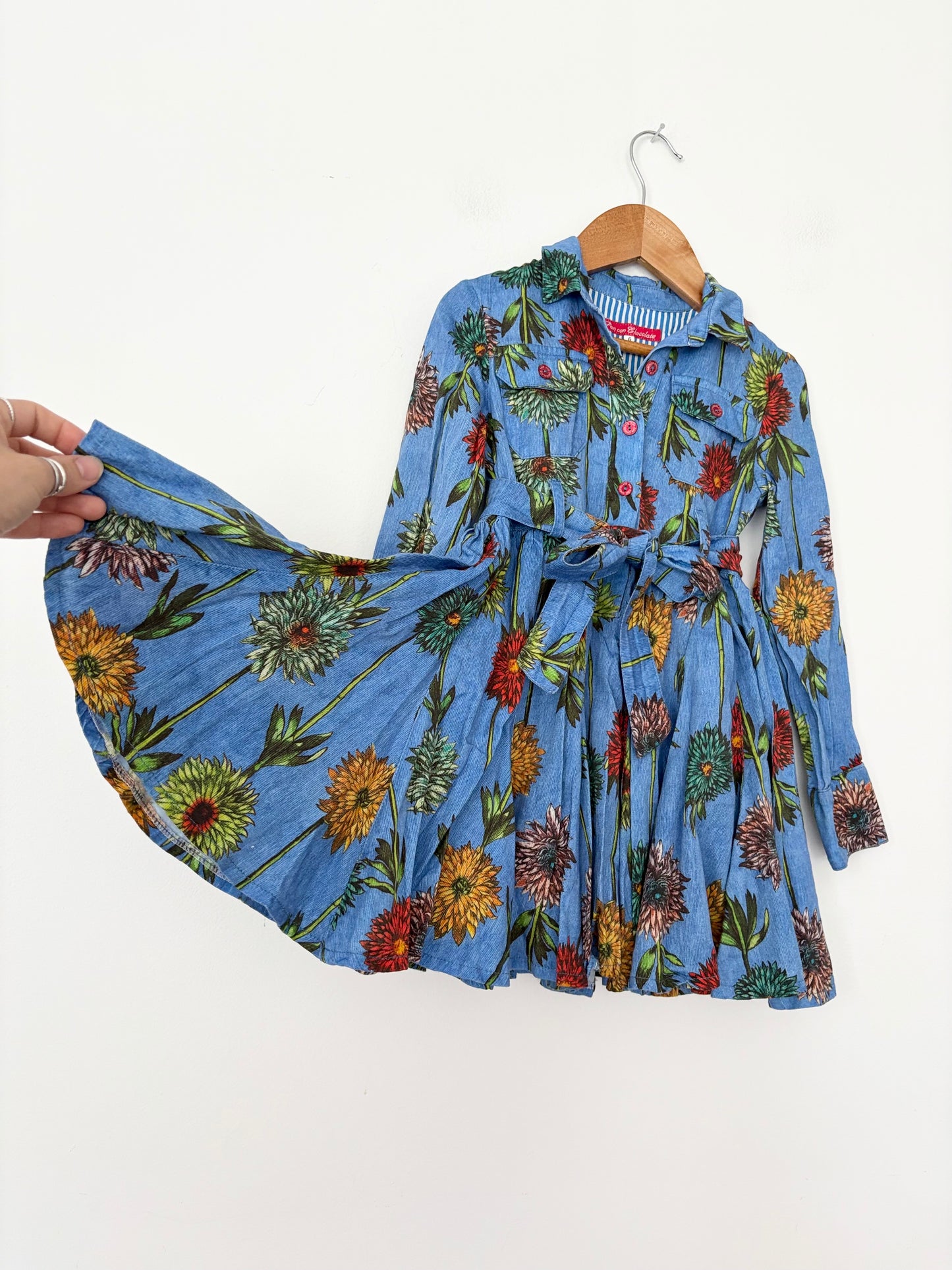 Pan con chocolate belted dress 6Y