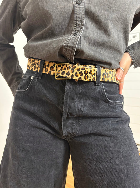 Ceinture Monoprix en cuir léopard L/XL