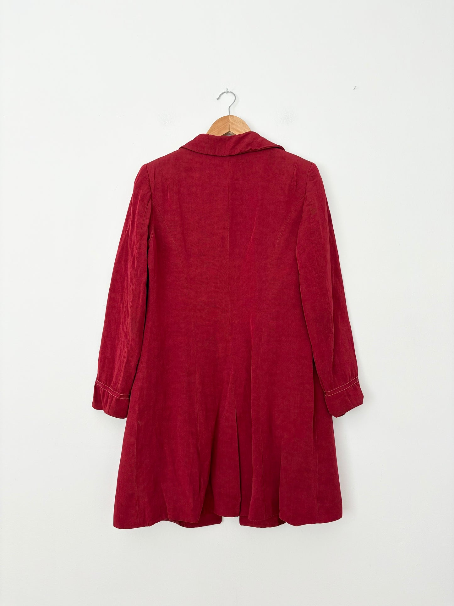 Jigsaw red linen blend tailored coat Medium