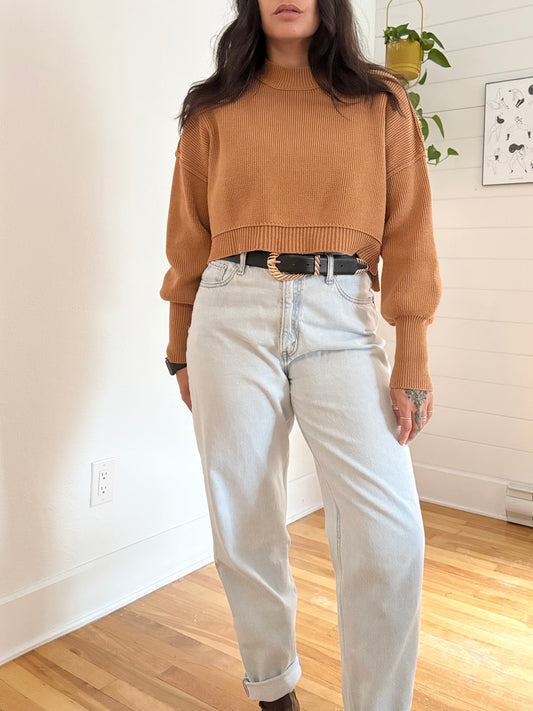 Free People easy street crop pullover XS/S
