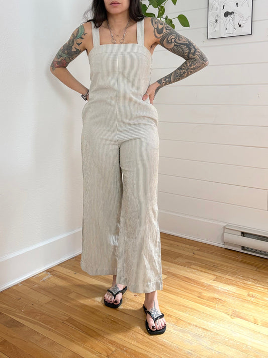 Uniqlo linen blend stripe jumpsuit XS/S