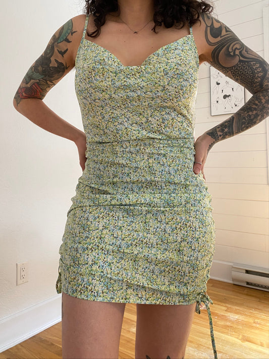 Missguided cowl neck floral dress M/L
