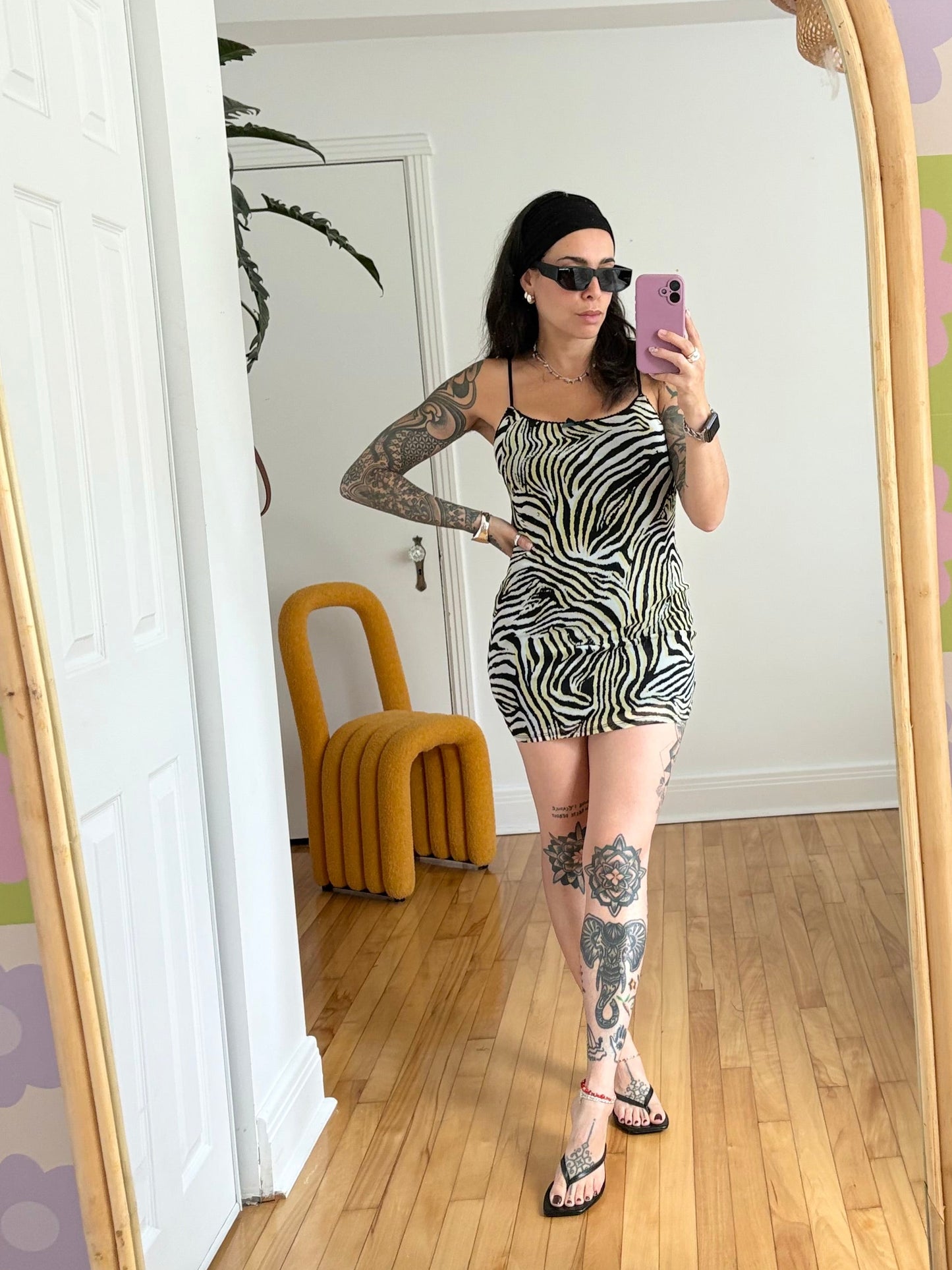 Urban Renewal zebra slip mini dress Medium