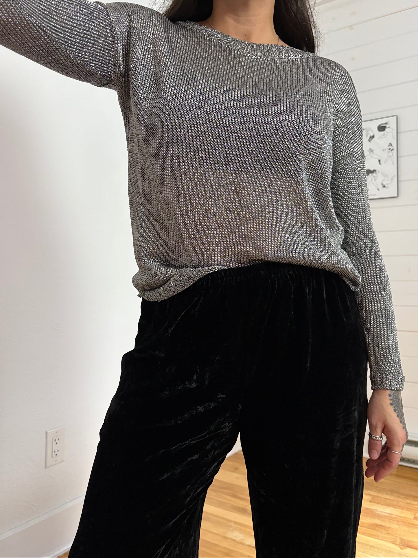 Pull Vince en maille métallisée XS