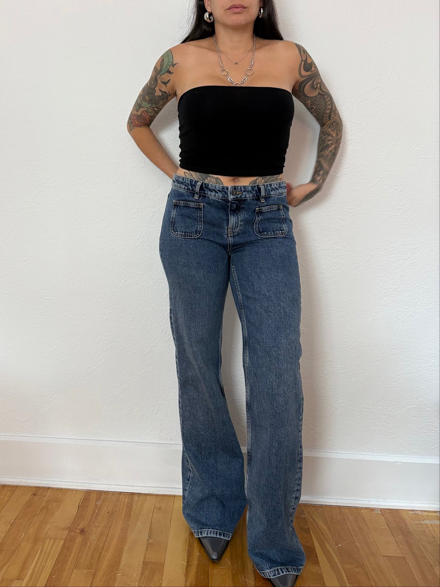 The kooples mid rise flare jeans W29/30