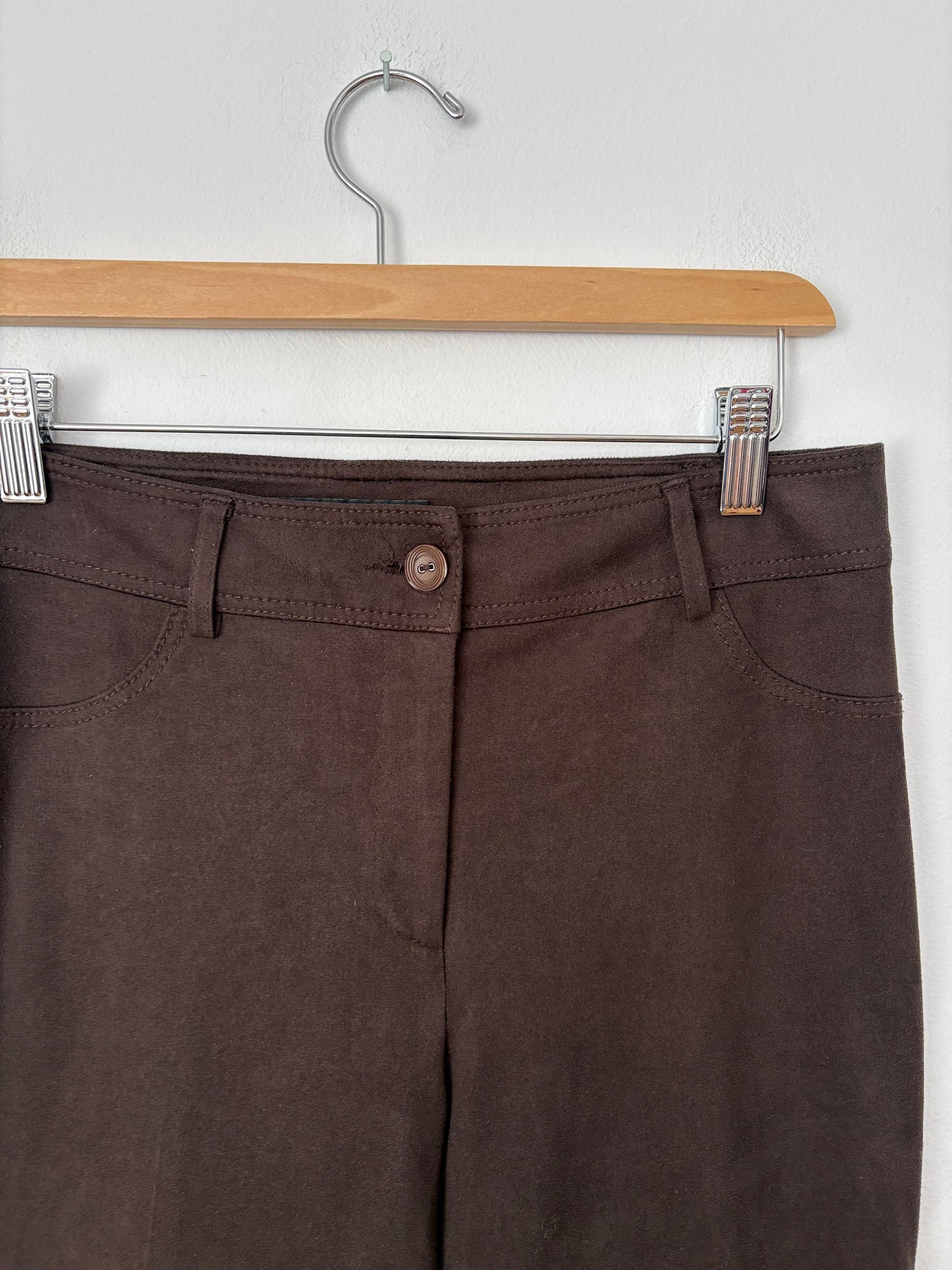 Vintage dark brown faux suede pants W27
