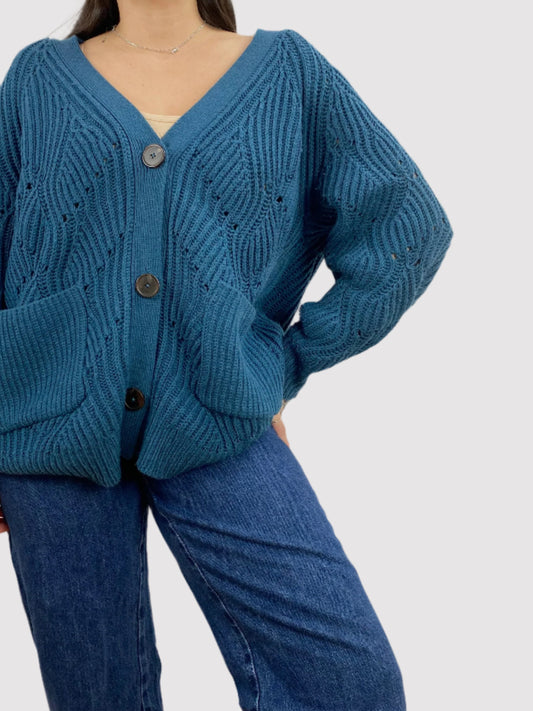 Margaret O'Leary Open knit wool cardigan L/XL