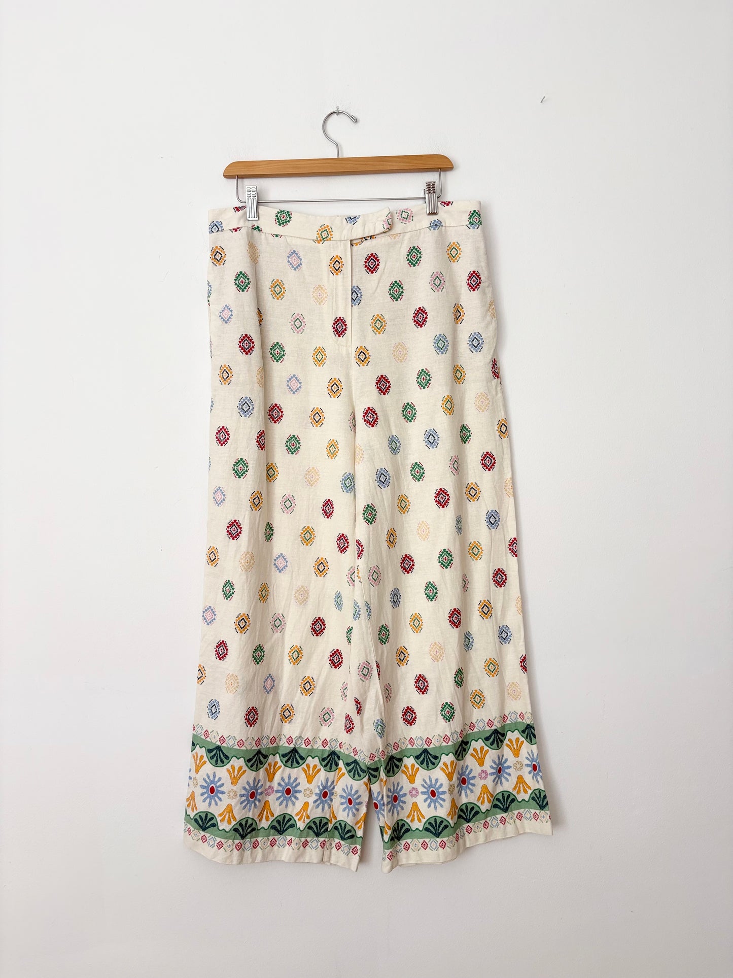 Maison d'Amélie linen blend printed trousers Large