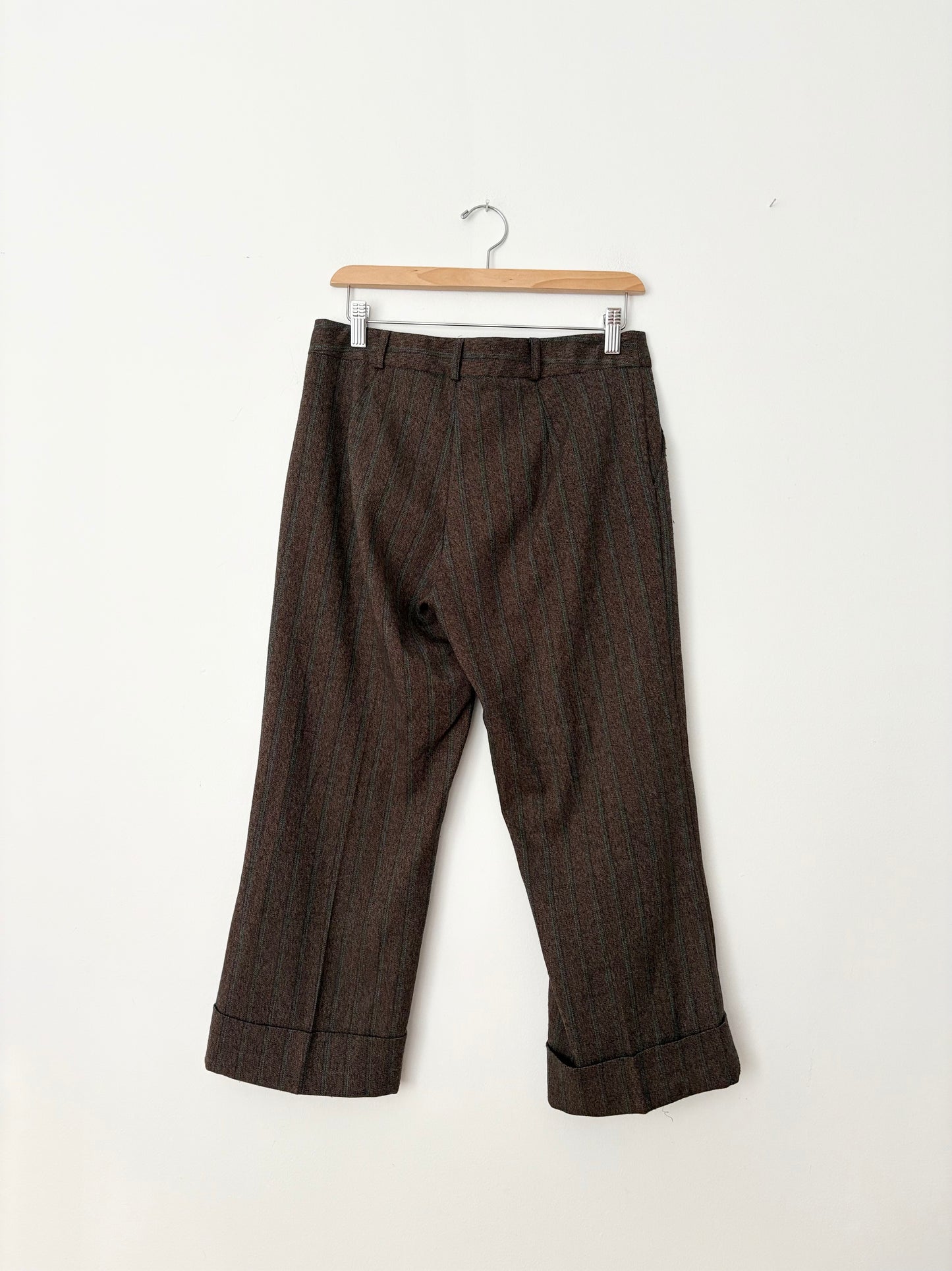 Vintage Y2K wool blend low rise stripe capris S/M