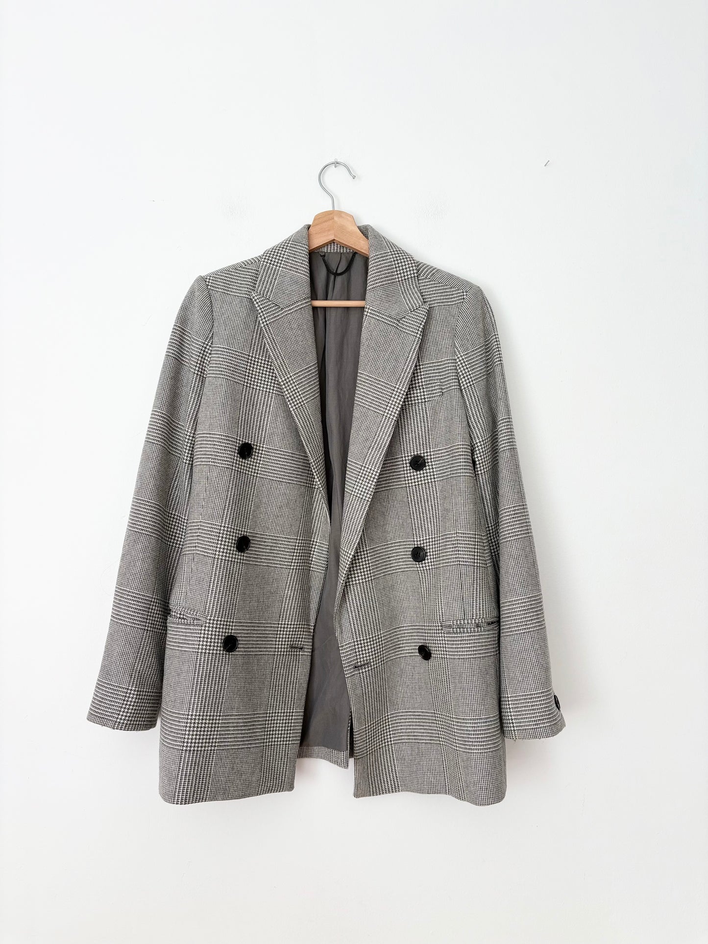 All Saints Astrid wool blend check blazer Medium