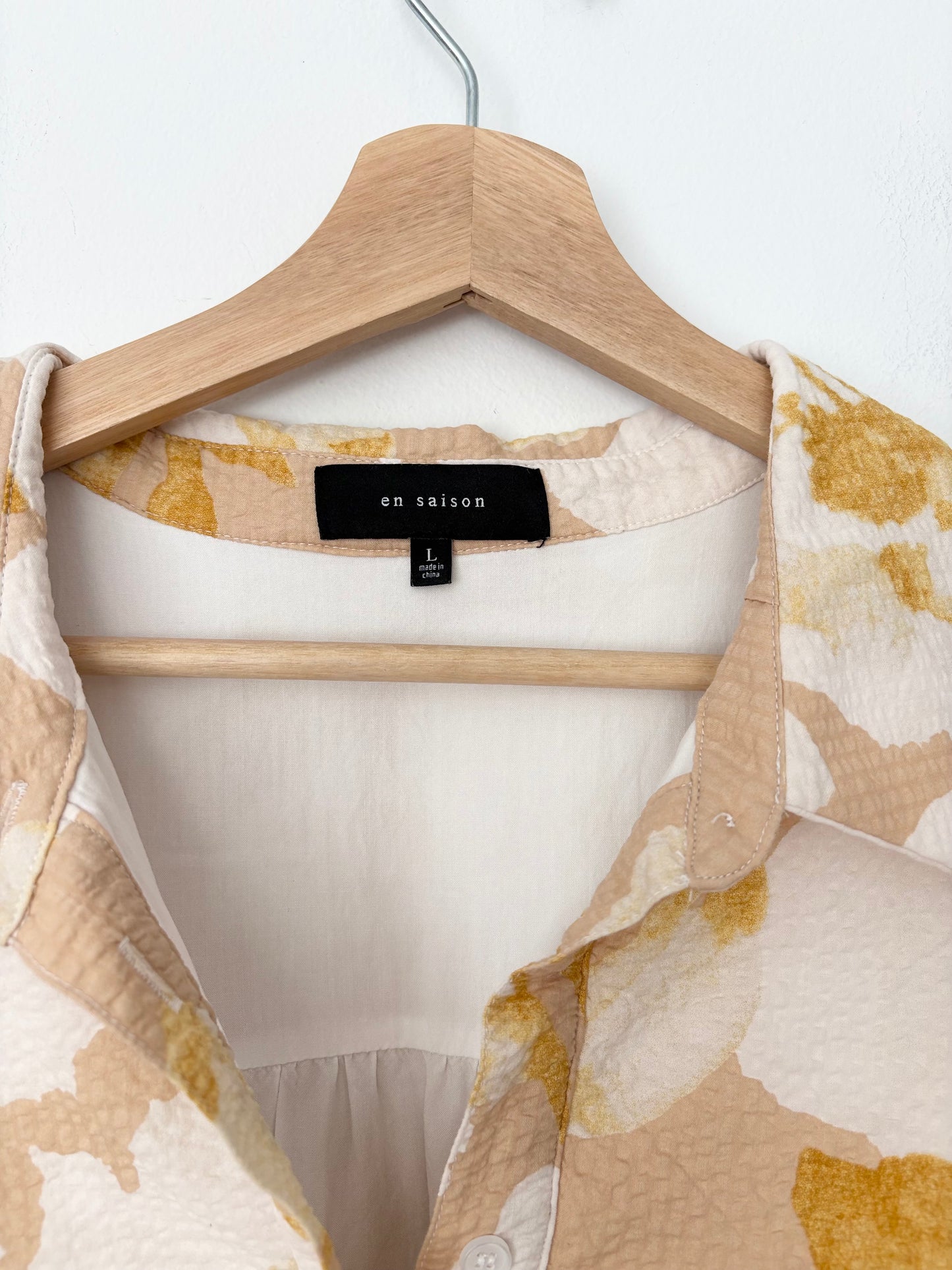 En saison Arielle floral mini shirtdress Large