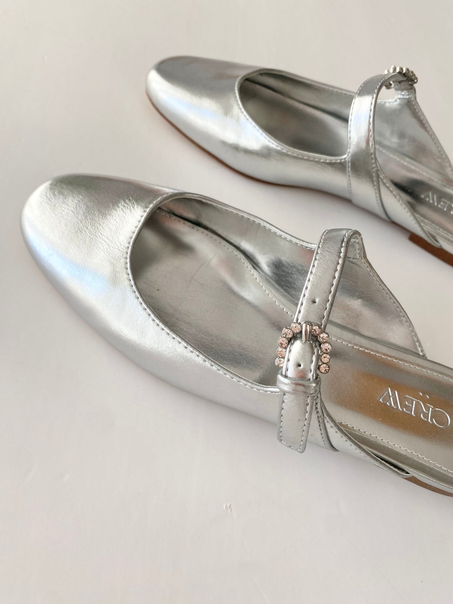 J.Crew silver mary jane mules EUR36